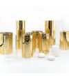 10" x 3" Gold Flecked Mercury Glass Chimney Shade Hurricane Candle Holder