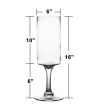 16" Contemporary Long Stem Glass Pillar Candle Holder
