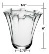 Wavy Ruffled Bouquet Glass Vase (H-6", Open D-6.5")