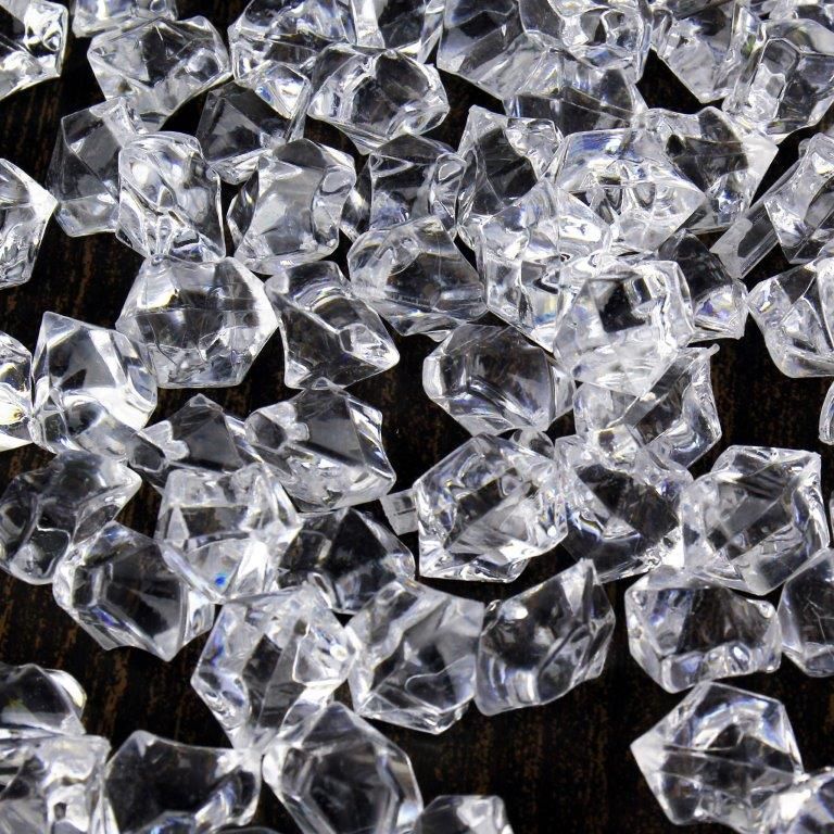 100Stk künstliche Acryl-Eiswürfel Clear Fake Crushed Ice Rocks Vase Füller Dekor 
