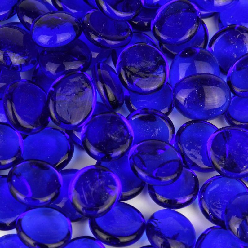 CYSExcel 28 lbs Vase Filler Glass Flat 0.6 Gemstones Cobalt Blue