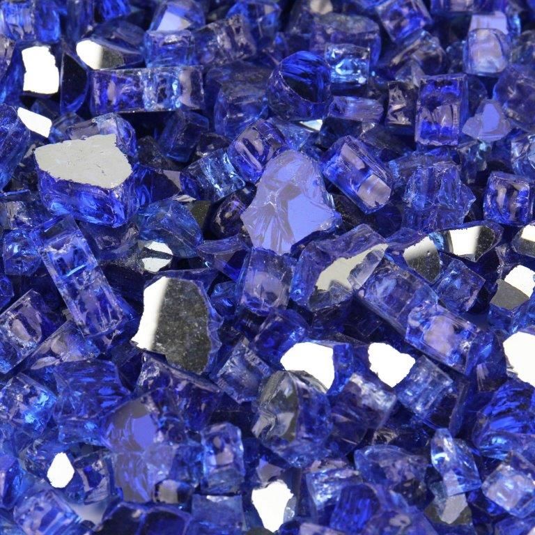 Fire Glass For Firepits Vases Depot, Cobalt Blue Reflective Tempered Glass Gas Fire Pit