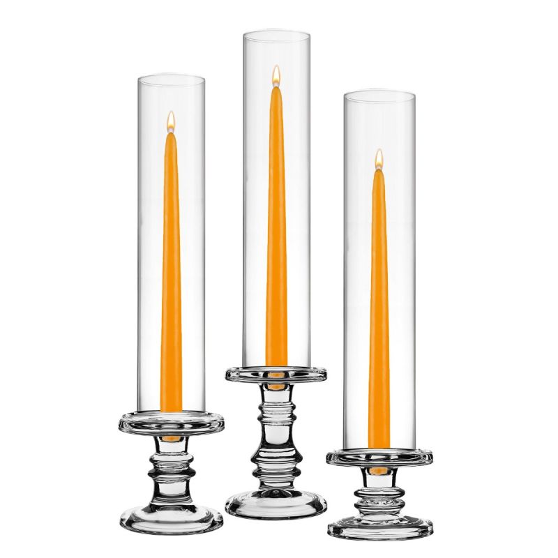 Glass Pillar and Taper Candle Holder with Glass Chimney Tubes | Glass Vases  Depot