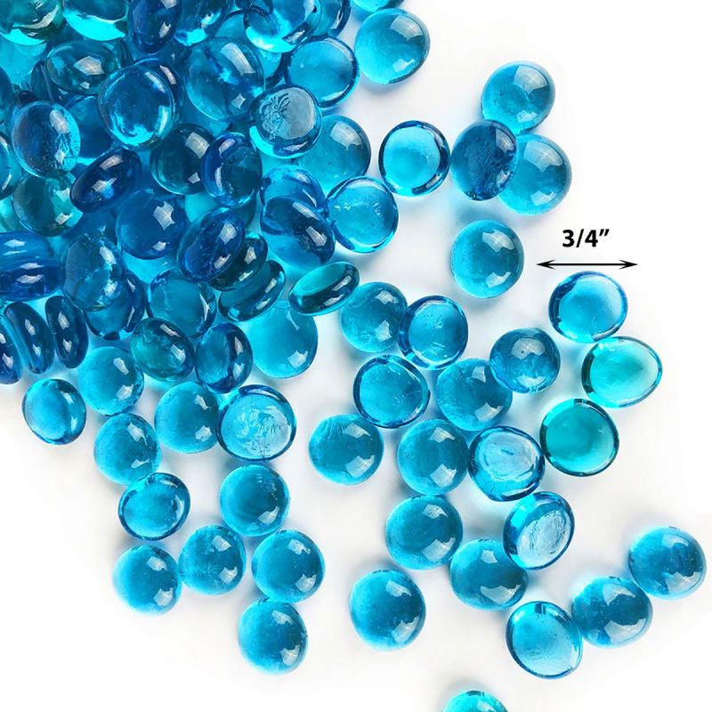 Creative Stuff Glass - Glass Gems - Vase Fillers (1 LB, Blue Cat-Eye)
