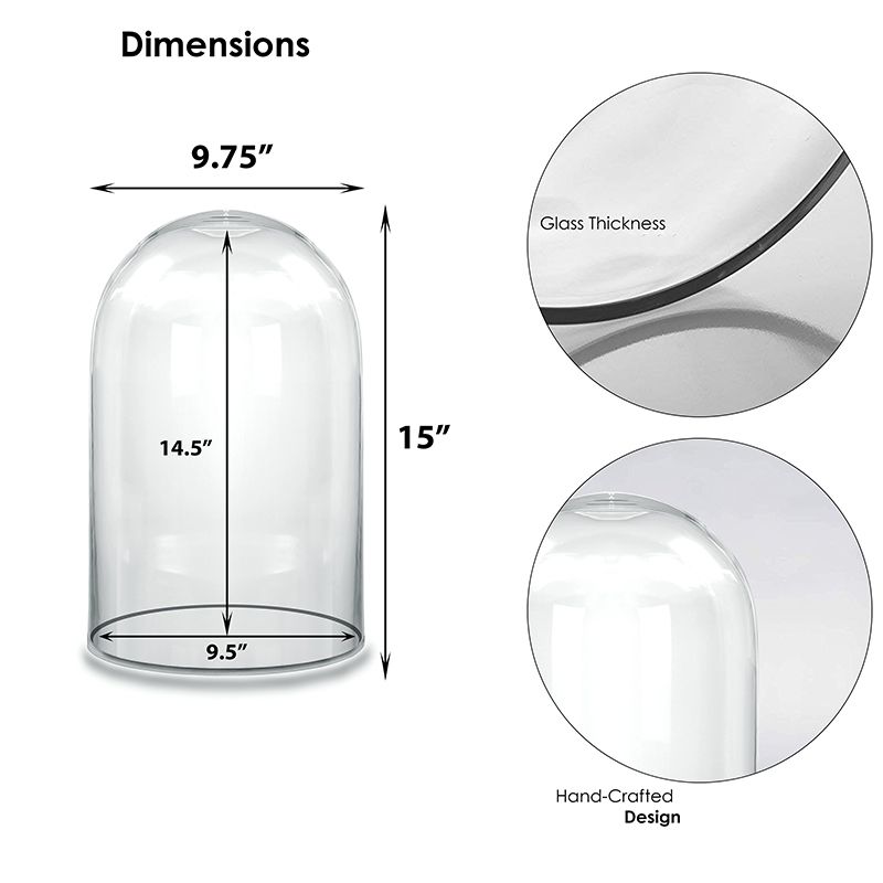 Large Glass Display Cloche Bell Jar Dome  Drome 32,5 cm Tall Danish Design 