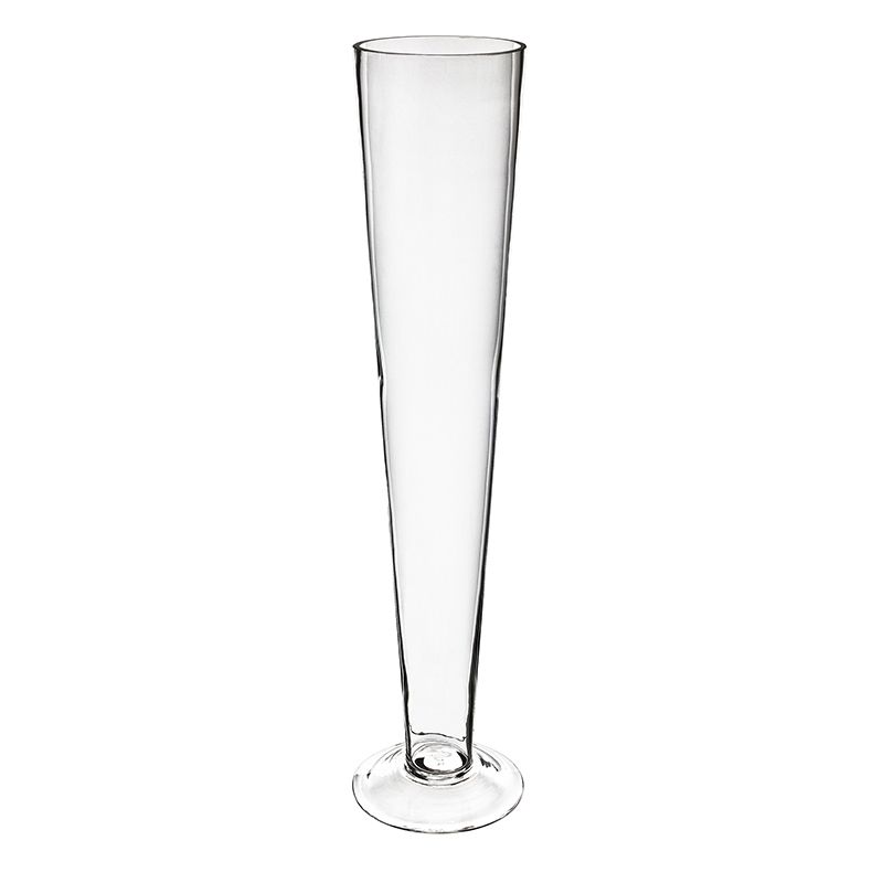 clear glass large 50cm/20inch stem vase conical floor cylinder vase centrepiece 