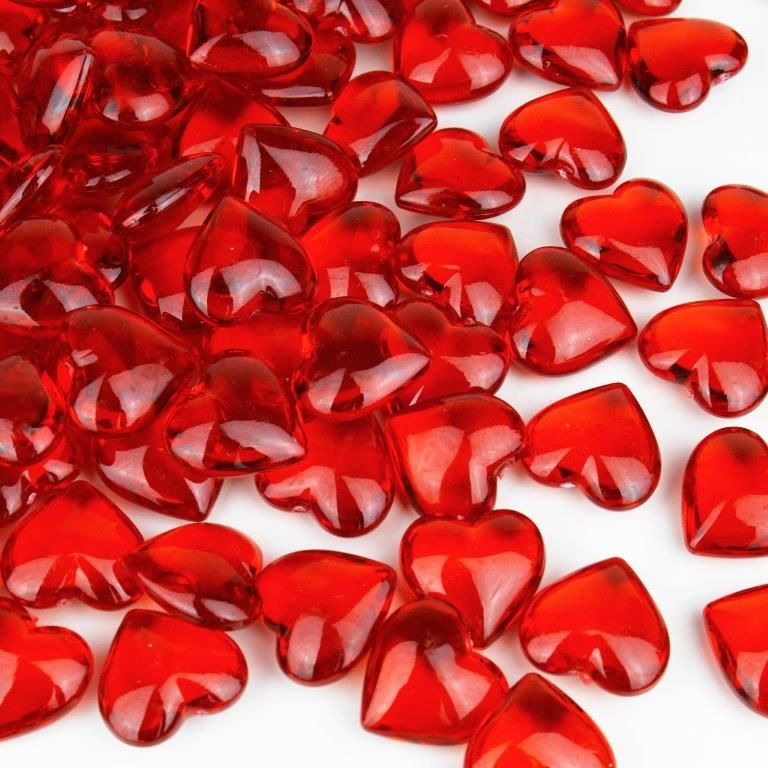 Ruby Red Acrylic Hearts Gemstone