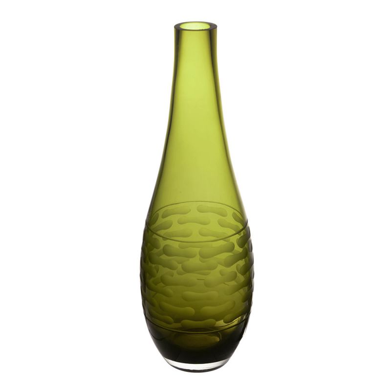 Forbigående vokse op dyb 15" Decorative Olive Green Glass Vase | Glass Vases Depot