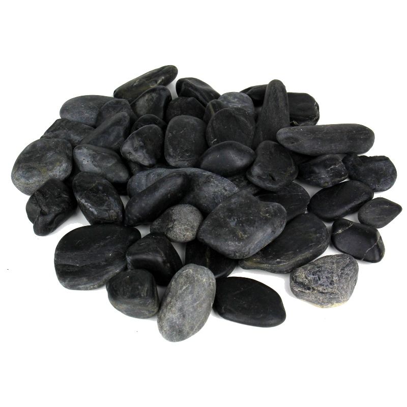 30KG Bag Black Polished River Pebbles Ideal for Water Features 