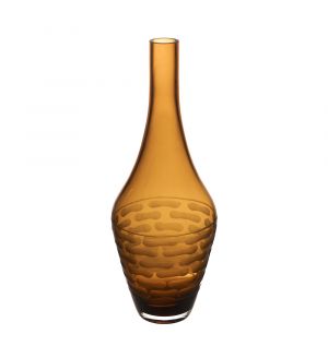 15" Decorative Olive Green Glass Vase