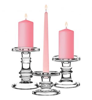 3 pcs Classic Style Glass Taper & Pillar Candlesticks 3.25", 4.5", 6.25" (Free Shipping)