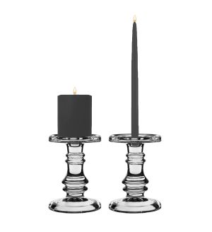 6.25" Classic Style Glass Taper & Pillar Candlestick