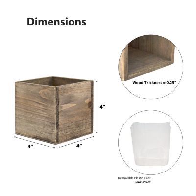 wood cube planter