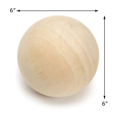 6 Inch Decorative Wood Ball for DIY Crafts (Free Shipping)