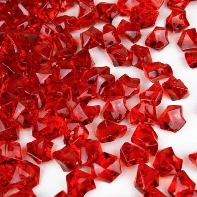 Red Acrylic Crushed Ice Bowl Vase Fillers