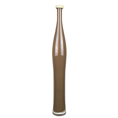 Brown Slim Bottle Vase. H-24" D-1.5" Decorative Vase (Free Shipping)