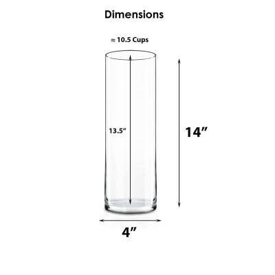 Clear Glass Cylinder Vase (H:14" D:4")
