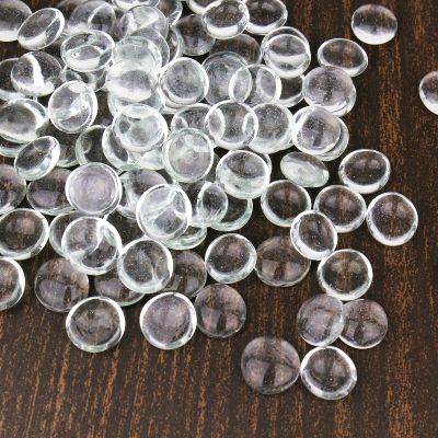 Glass Flat Marbles 0.75" Gemstone Beads Vase Fillers for home decor, Pack of 18 lbs