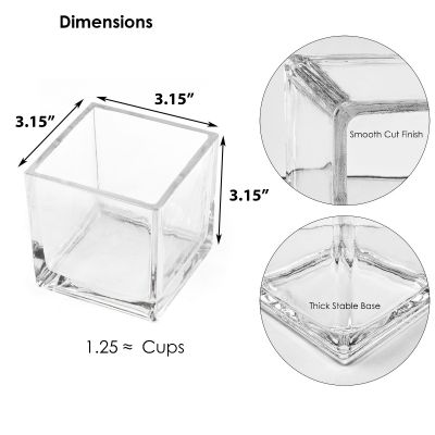 3.15" Decorative Glass Cube Vase