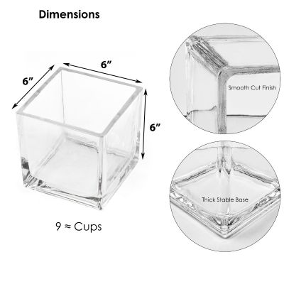 6" Decorative Cube Glass Vase