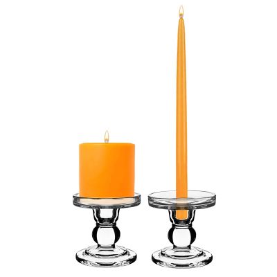 2 Sets Glass Candle Holder H-3.75" with 18" x 4" Chimney Tubes (Pack of 4 pcs)