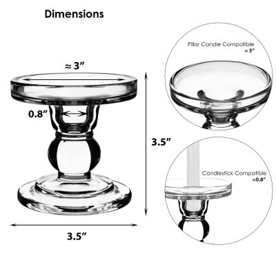3.75" Bubble Glass Pillar, Taper Candle Holder