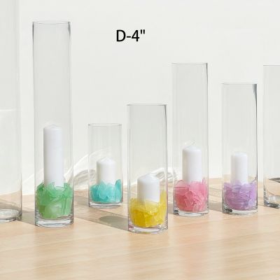 16" Decorative Glass Cylinder Vase