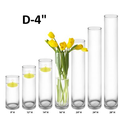 16" Decorative Glass Cylinder Vase