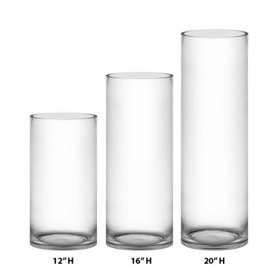 12" Decorative Glass Cylinder Vase