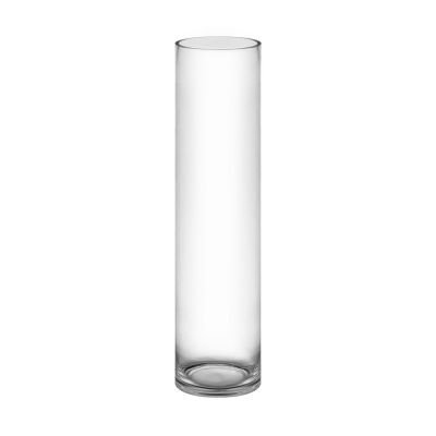 26" Decorative Clear Glass Cylinder Vase