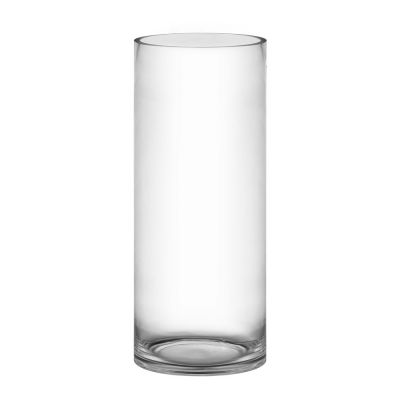 24" Decorative Clear Glass Cylinder Vase