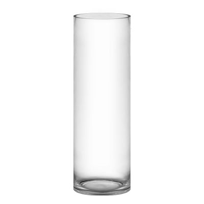 30" Decorative Clear Glass Cylinder Vase