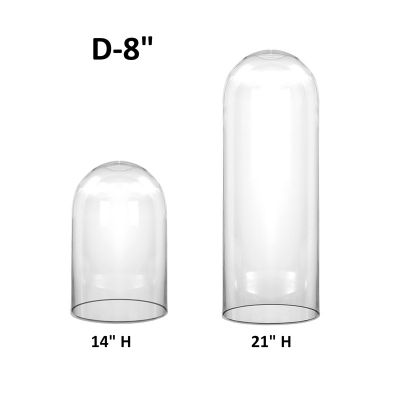 Glass Dome Cloche H-14" to 21", D-8" (2 Different Sizes)