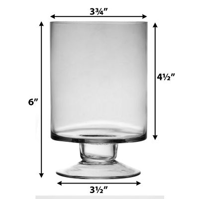 H-6", D-3.75", Contemporary Short Stem Glass Candle Holder