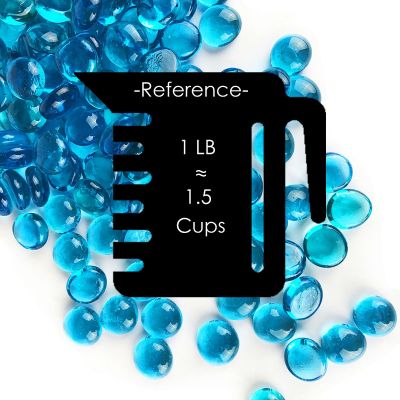 Light Blue Glass Flat 0.75" Gemstone Vase Fillers for home decor Beads