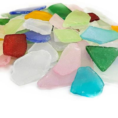 10 lbs Frosted Flat Sea Glass Vase Fillers, 11 Colors Available