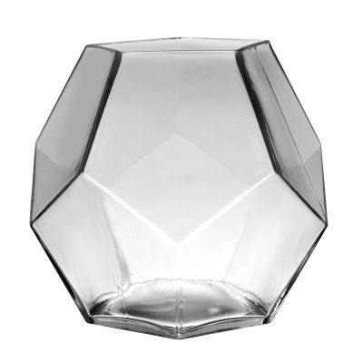 7" Geometric Faceted Gem Glass Terrarium Vases