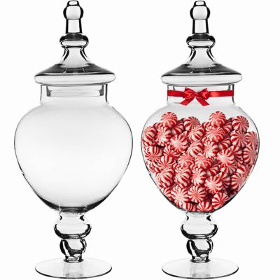 2 pcs Glass Candy Buffet Jar H-14.75" - 25" (Multiple Sizes)