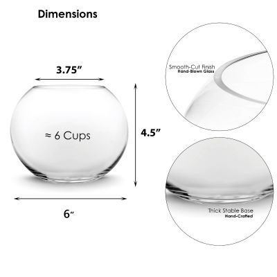 4.5" Clear Glass Bubble Round Shape Bowl 
