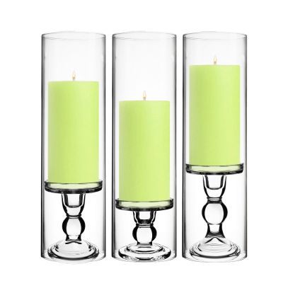 Glass Candle Holder 3.75", 4.5", 5.5" with Over Fitment Glass Tubes (Multiple Sizes) Free Shipping