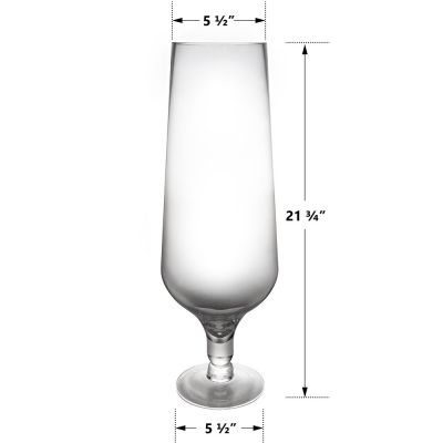 21.75" Decorative Champagne Flute Stem Glass Hurricane Vase (Free Shipping)