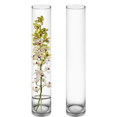 24" Decorative Glass Cylinder Vase