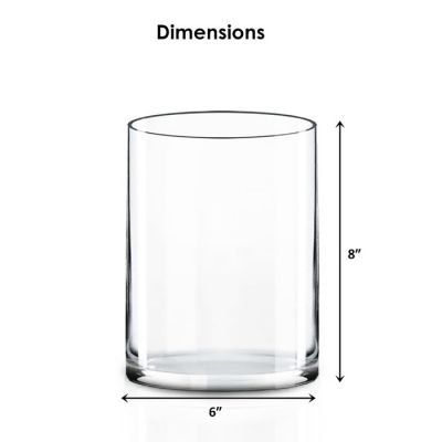 Clear Glass Cylinder Vase (H:8" D:6")