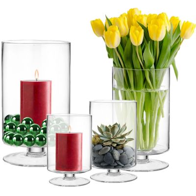 Taper Candle Holder With Glass Hurricane – June Home Supply