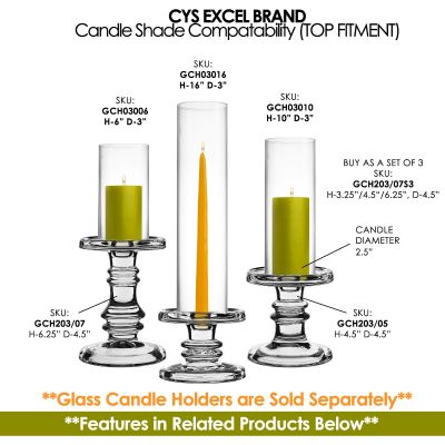 glass hurricane candle holder tubes
