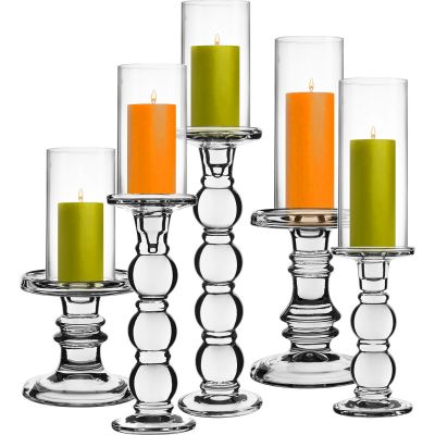 glass hurricane candle holder tubes