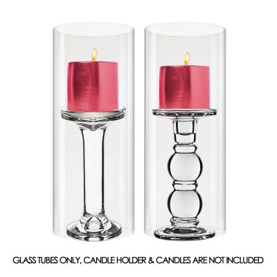 9.5" Hurricane Glass Tube 4" Open-Ended Candle Holder Flame Protector