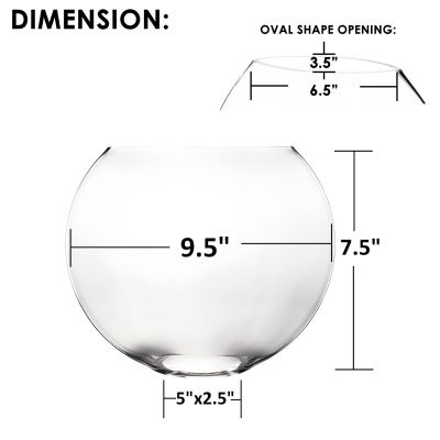 7.5" Moon Shaped Oval Flat Display Bowl Vase (Free Shipping)