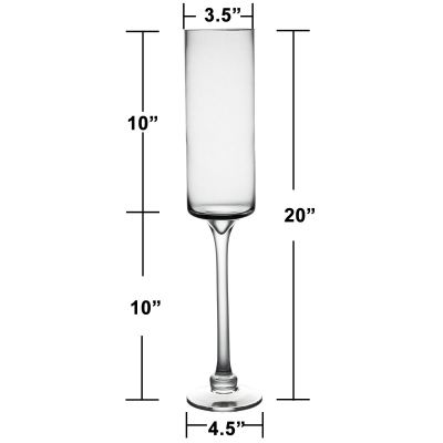 20" Contemporary Glass Long Stem Candle Holder