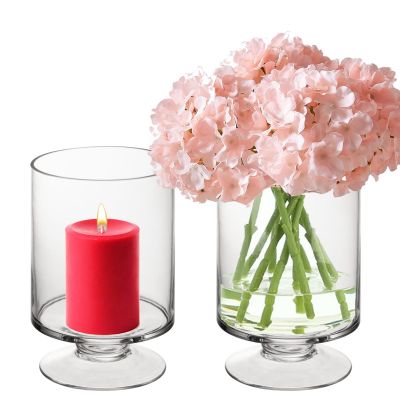 Candle Holder Glass Candlestick Holders 2Pcs Clear Taper Candle Holders  Bulk  - Helia Beer Co
